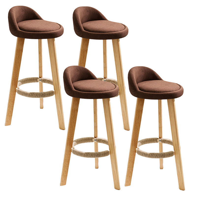 Scandinavian Matte Finish Upholstered Bar Stools Home Footrest Stool Coffee 4 Piece Set Clearhalo 'Bar Furniture' 'Bar Stools' 'bar_stools' 'furn' 'furn_bar_stools' 'Furniture' 'furniture_bar_stools' 'Kitchen & Dining Furniture' 4879683