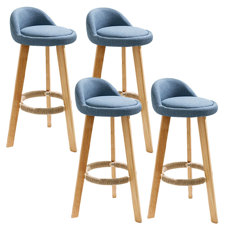 Scandinavian Matte Finish Upholstered Bar Stools Home Footrest Stool Blue 4 Piece Set Clearhalo 'Bar Furniture' 'Bar Stools' 'bar_stools' 'furn' 'furn_bar_stools' 'Furniture' 'furniture_bar_stools' 'Kitchen & Dining Furniture' 4879684