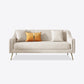Mid-Century Modern 32.5"H Velvet Couch Sewn Pillow Back Sofa Off-White Clearhalo 'furn' 'furn_sofas' 'Furniture' 'furniture_sofas' 'Living Room Furniture' 'Sofa' 'sofas' 4882606