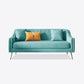 Mid-Century Modern 32.5"H Velvet Couch Sewn Pillow Back Sofa Blue Clearhalo 'furn' 'furn_sofas' 'Furniture' 'furniture_sofas' 'Living Room Furniture' 'Sofa' 'sofas' 4882609