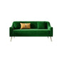 Mid-Century Modern 32.5"H Velvet Couch Sewn Pillow Back Sofa Clearhalo 'furn' 'furn_sofas' 'Furniture' 'furniture_sofas' 'Living Room Furniture' 'Sofa' 'sofas' 4882615