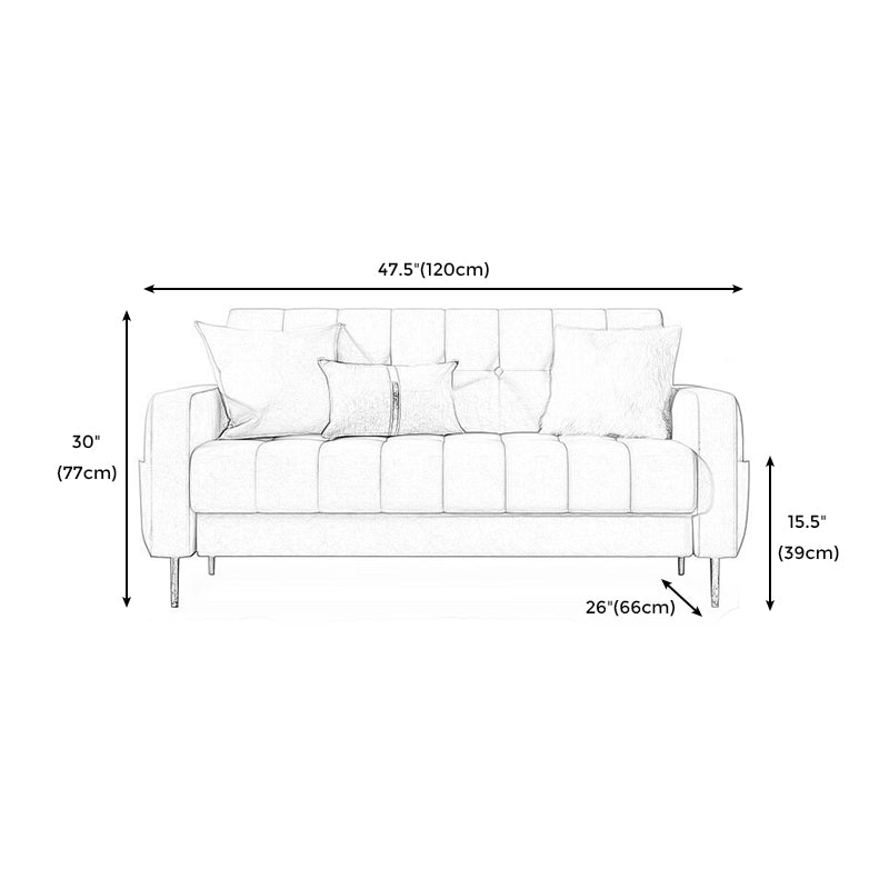 Mid-century Modern Velvet Square Arm Sofa 30.31" High Tufted Back Couch Clearhalo 'furn' 'furn_sofas' 'Furniture' 'furniture_sofas' 'Living Room Furniture' 'Sofa' 'sofas' 4882643