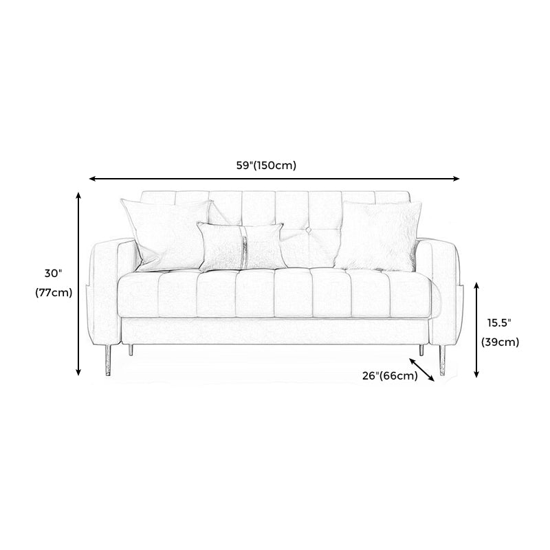 Mid-century Modern Velvet Square Arm Sofa 30.31" High Tufted Back Couch Clearhalo 'furn' 'furn_sofas' 'Furniture' 'furniture_sofas' 'Living Room Furniture' 'Sofa' 'sofas' 4882645