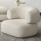 Scandinavian Tight Back Curved Sofa Wool Blend/Faux Leather White Couch 34"L x 33.5"W x 28"H Wool Clearhalo 'furn' 'furn_sofas' 'Furniture' 'furniture_sofas' 'Living Room Furniture' 'Sofa' 'sofas' 4882647