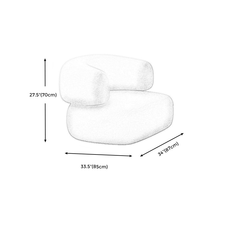 Scandinavian Tight Back Curved Sofa Wool Blend/Faux Leather White Couch Clearhalo 'furn' 'furn_sofas' 'Furniture' 'furniture_sofas' 'Living Room Furniture' 'Sofa' 'sofas' 4882658