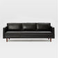 Faux Leather 85"High Square Arm Loose Back Standard Sofa with Pillows 75"L x 33"W x 33"H Black Clearhalo 'furn' 'furn_sofas' 'Furniture' 'furniture_sofas' 'Living Room Furniture' 'Sofa' 'sofas' 4882669