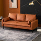 Contemporary Pillow Back Couch Square Arm Leather Sofa for Living Room Orange Clearhalo 'furn' 'furn_sofas' 'Furniture' 'furniture_sofas' 'Living Room Furniture' 'Sofa' 'sofas' 4882694
