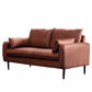 Contemporary Pillow Back Couch Square Arm Leather Sofa for Living Room Red Clearhalo 'furn' 'furn_sofas' 'Furniture' 'furniture_sofas' 'Living Room Furniture' 'Sofa' 'sofas' 4882697