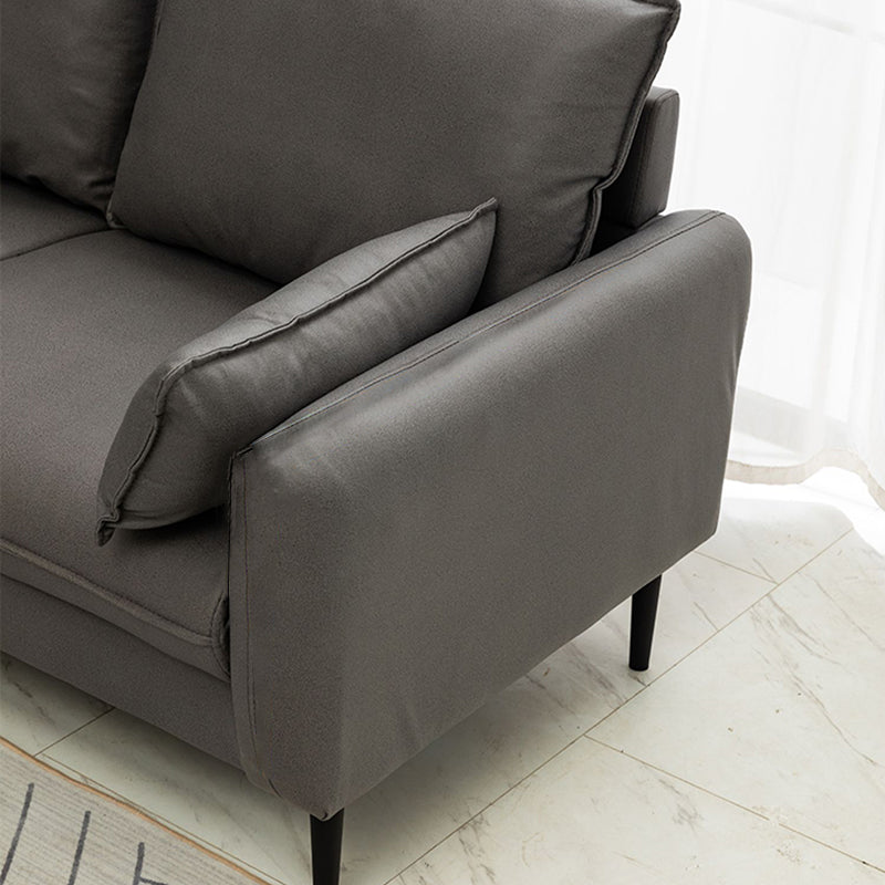 Contemporary Pillow Back Couch Square Arm Leather Sofa for Living Room Clearhalo 'furn' 'furn_sofas' 'Furniture' 'furniture_sofas' 'Living Room Furniture' 'Sofa' 'sofas' 4882702