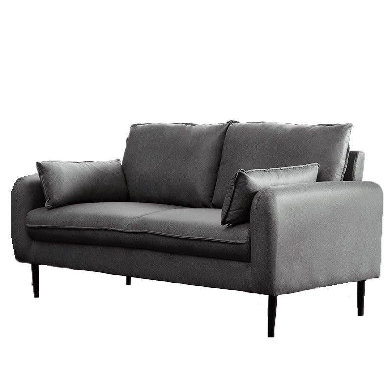 Contemporary Pillow Back Couch Square Arm Leather Sofa for Living Room Blue Clearhalo 'furn' 'furn_sofas' 'Furniture' 'furniture_sofas' 'Living Room Furniture' 'Sofa' 'sofas' 4882703