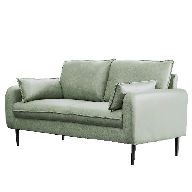 Contemporary Pillow Back Couch Square Arm Leather Sofa for Living Room Lake Blue Clearhalo 'furn' 'furn_sofas' 'Furniture' 'furniture_sofas' 'Living Room Furniture' 'Sofa' 'sofas' 4882704