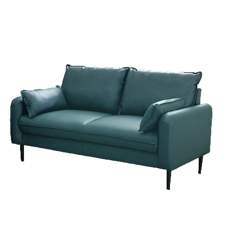 Contemporary Pillow Back Couch Square Arm Leather Sofa for Living Room Green Clearhalo 'furn' 'furn_sofas' 'Furniture' 'furniture_sofas' 'Living Room Furniture' 'Sofa' 'sofas' 4882705