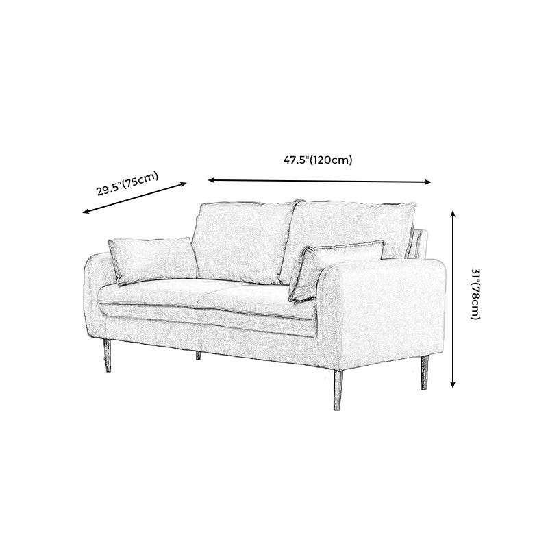 Contemporary Pillow Back Couch Square Arm Leather Sofa for Living Room Clearhalo 'furn' 'furn_sofas' 'Furniture' 'furniture_sofas' 'Living Room Furniture' 'Sofa' 'sofas' 4882707