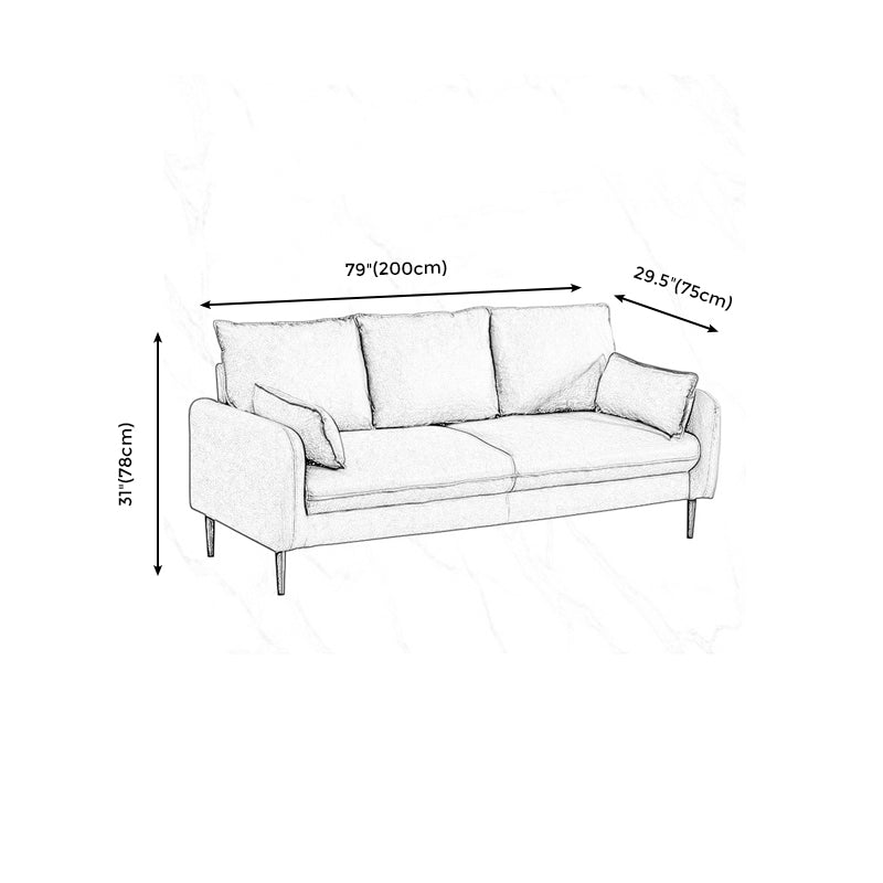 Contemporary Pillow Back Couch Square Arm Leather Sofa for Living Room Clearhalo 'furn' 'furn_sofas' 'Furniture' 'furniture_sofas' 'Living Room Furniture' 'Sofa' 'sofas' 4882710