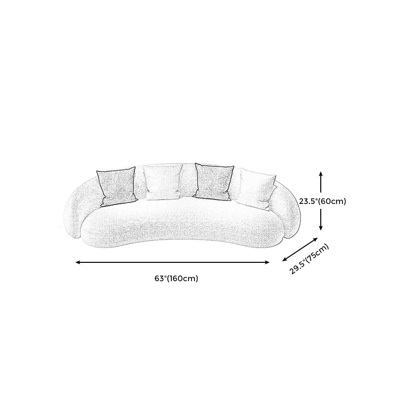 Beige Scandinavian Curved Sofa Tight Back Couch with Tuxedo Arm Clearhalo 'furn' 'furn_sofas' 'Furniture' 'furniture_sofas' 'Living Room Furniture' 'Sofa' 'sofas' 4882727