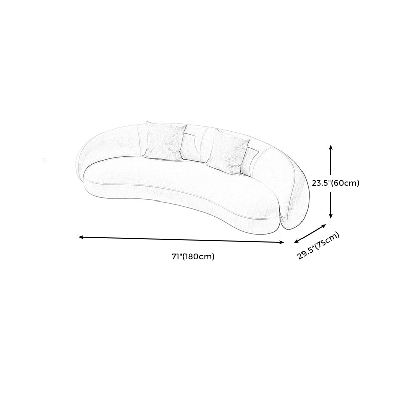 Beige Scandinavian Curved Sofa Tight Back Couch with Tuxedo Arm Clearhalo 'furn' 'furn_sofas' 'Furniture' 'furniture_sofas' 'Living Room Furniture' 'Sofa' 'sofas' 4882728