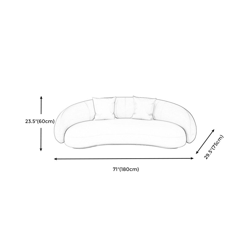 Beige Scandinavian Curved Sofa Tight Back Couch with Tuxedo Arm Clearhalo 'furn' 'furn_sofas' 'Furniture' 'furniture_sofas' 'Living Room Furniture' 'Sofa' 'sofas' 4882732