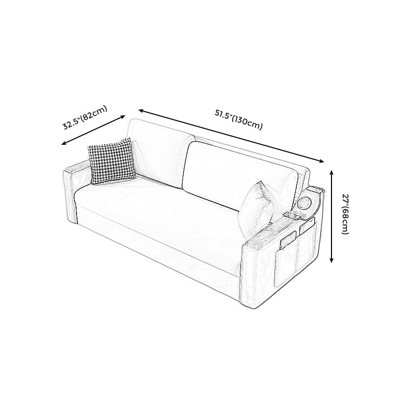 Orange Stain-Resistant Sofa Bed 26.77"H Fabric Sloped Arm Sofa Bed Clearhalo 'furn' 'furn_sofas' 'Furniture' 'furniture_sofas' 'Living Room Furniture' 'Sofa' 'sofas' 4882740