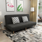 Fabric Adjustable Sleeper Sofa Split Back 59"/66.93"/70.87" Wide Armless Sofa Bed Black Clearhalo 'furn' 'furn_sofas' 'Furniture' 'furniture_sofas' 'Living Room Furniture' 'Sofa' 'sofas' 4882749