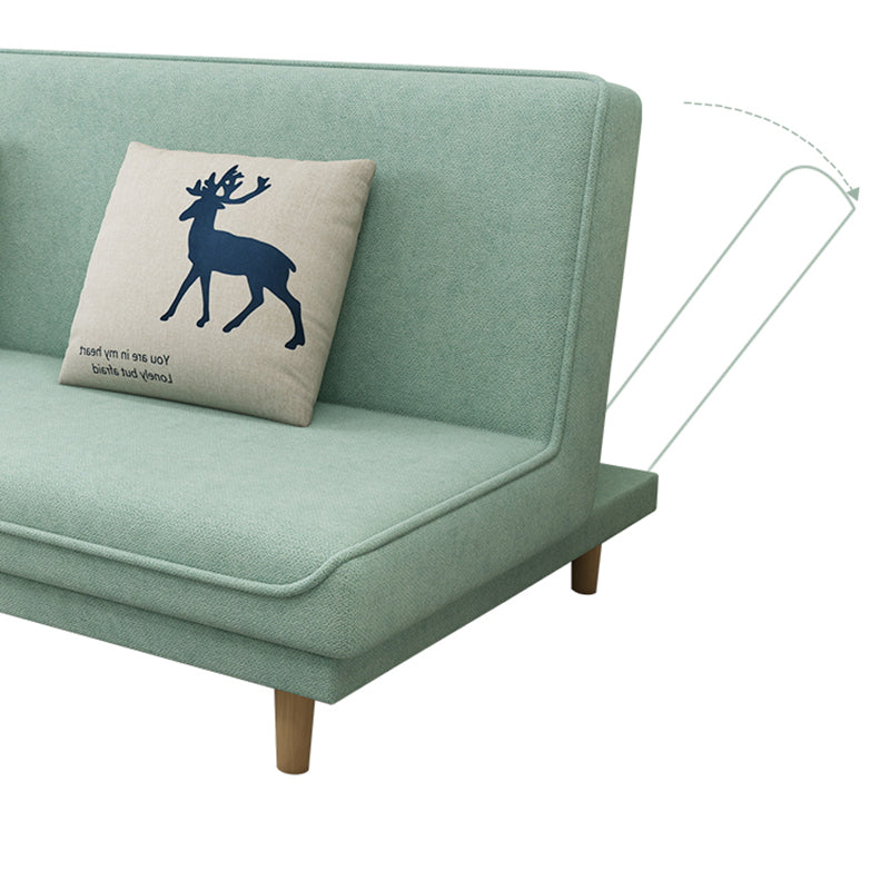 Fabric Adjustable Sleeper Sofa Split Back 59"/66.93"/70.87" Wide Armless Sofa Bed Clearhalo 'furn' 'furn_sofas' 'Furniture' 'furniture_sofas' 'Living Room Furniture' 'Sofa' 'sofas' 4882755