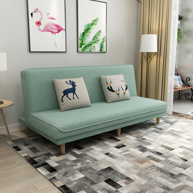 Fabric Adjustable Sleeper Sofa Split Back 59"/66.93"/70.87" Wide Armless Sofa Bed 47"L x 27"W x 31.5"H Green Clearhalo 'furn' 'furn_sofas' 'Furniture' 'furniture_sofas' 'Living Room Furniture' 'Sofa' 'sofas' 4882762