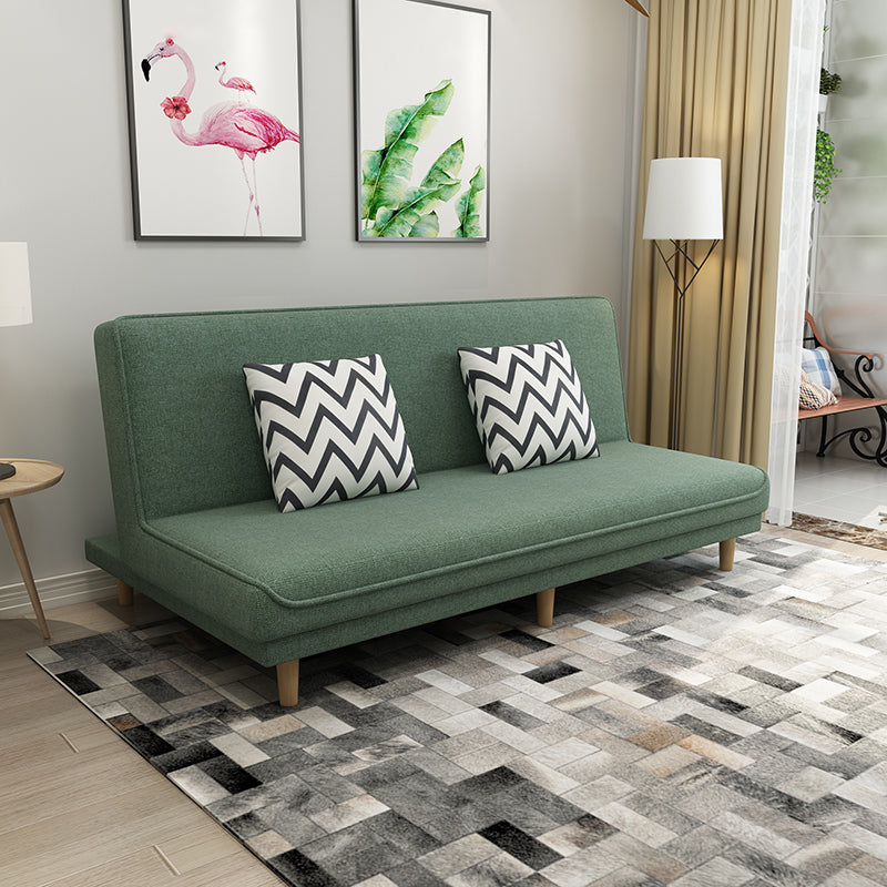 Fabric Adjustable Sleeper Sofa Split Back 59"/66.93"/70.87" Wide Armless Sofa Bed Dark Army Green Clearhalo 'furn' 'furn_sofas' 'Furniture' 'furniture_sofas' 'Living Room Furniture' 'Sofa' 'sofas' 4882763