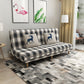 Fabric Adjustable Sleeper Sofa Split Back 59"/66.93"/70.87" Wide Armless Sofa Bed Gray-White Clearhalo 'furn' 'furn_sofas' 'Furniture' 'furniture_sofas' 'Living Room Furniture' 'Sofa' 'sofas' 4882770