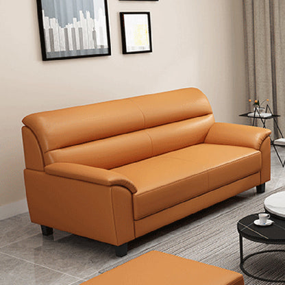 Contemporary Pillow Top Arm Sofa Single Cushion Seat for Living Room 55"L x 31"W x 31"H Orange Clearhalo 'furn' 'furn_sofas' 'Furniture' 'furniture_sofas' 'Living Room Furniture' 'Sofa' 'sofas' 4882777