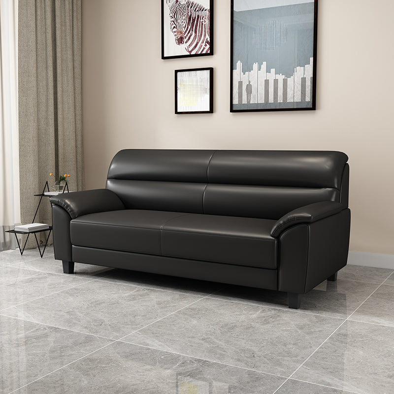 Contemporary Pillow Top Arm Sofa Single Cushion Seat for Living Room Black Clearhalo 'furn' 'furn_sofas' 'Furniture' 'furniture_sofas' 'Living Room Furniture' 'Sofa' 'sofas' 4882779
