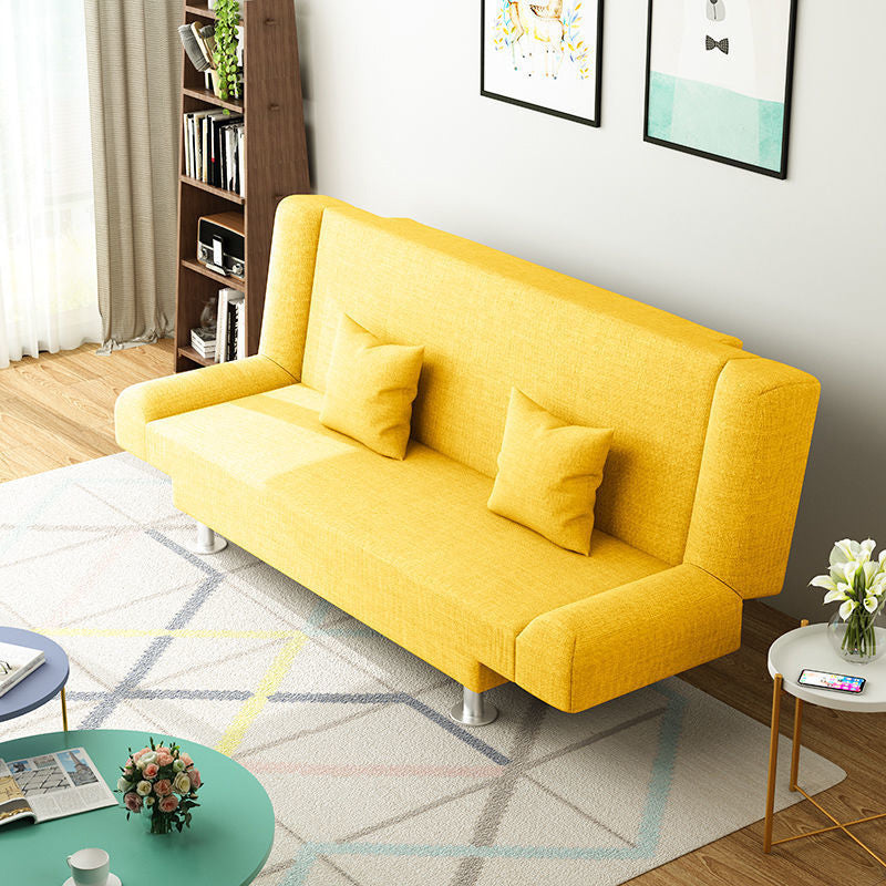 Modern Linen Sofa 23"W Tight Back Armless Couch for Living Room Yellow Clearhalo 'furn' 'furn_sofas' 'Furniture' 'furniture_sofas' 'Living Room Furniture' 'Sofa' 'sofas' 4882800
