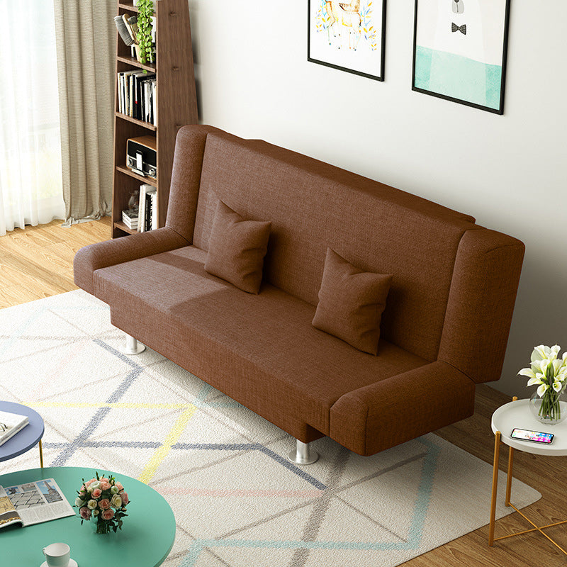 Modern Linen Sofa 23"W Tight Back Armless Couch for Living Room Brown Clearhalo 'furn' 'furn_sofas' 'Furniture' 'furniture_sofas' 'Living Room Furniture' 'Sofa' 'sofas' 4882801