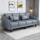 Split-Back Sleeper Sofa Extra Long 29.53" High Faux Leather/Linen/Velvet Sofa Dark Blue-Gray Clearhalo 'furn' 'furn_sofas' 'Furniture' 'furniture_sofas' 'Living Room Furniture' 'Sofa' 'sofas' 4882808