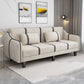 Split-Back Sleeper Sofa Extra Long 29.53" High Faux Leather/Linen/Velvet Sofa Off-White Clearhalo 'furn' 'furn_sofas' 'Furniture' 'furniture_sofas' 'Living Room Furniture' 'Sofa' 'sofas' 4882815