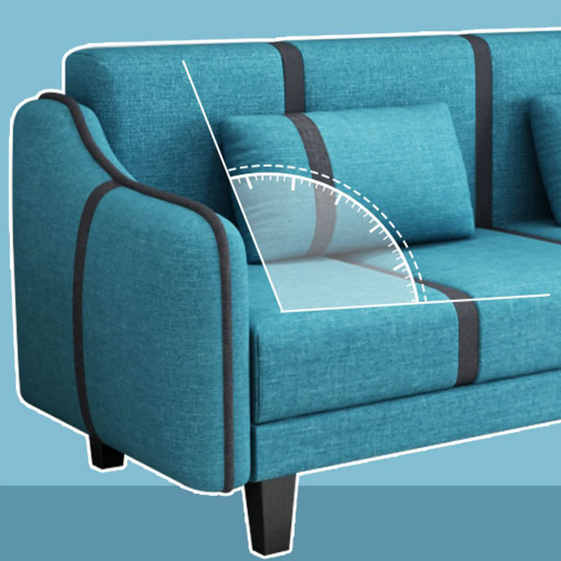 Split-Back Sleeper Sofa Extra Long 29.53" High Faux Leather/Linen/Velvet Sofa Clearhalo 'furn' 'furn_sofas' 'Furniture' 'furniture_sofas' 'Living Room Furniture' 'Sofa' 'sofas' 4882820