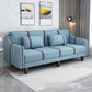 Split-Back Sleeper Sofa Extra Long 29.53" High Faux Leather/Linen/Velvet Sofa Sky Blue Clearhalo 'furn' 'furn_sofas' 'Furniture' 'furniture_sofas' 'Living Room Furniture' 'Sofa' 'sofas' 4882828