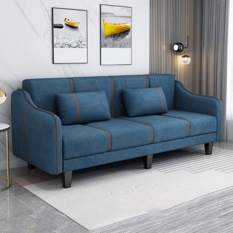 Split-Back Sleeper Sofa Extra Long 29.53" High Faux Leather/Linen/Velvet Sofa Ocean Blue Clearhalo 'furn' 'furn_sofas' 'Furniture' 'furniture_sofas' 'Living Room Furniture' 'Sofa' 'sofas' 4882831