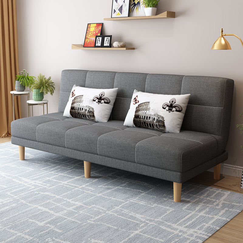 70.87" L √ó 26.77" W √ó 30.31" H Biscuit Back Sofa Foldable Armless Couch Dark Gray Linen Blend Clearhalo 'furn' 'furn_sofas' 'Furniture' 'furniture_sofas' 'Living Room Furniture' 'Sofa' 'sofas' 4882839