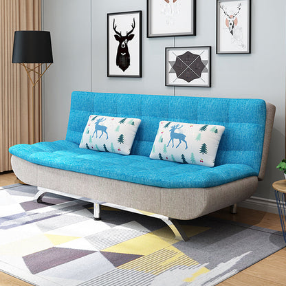 74.80" L √ó 33.46" W √ó 35.43" H Biscuit Back Couch Armless Sofa with Hair Pin Legs Dark Blue-Gray Linen Blend Clearhalo 'furn' 'furn_sofas' 'Furniture' 'furniture_sofas' 'Living Room Furniture' 'Sofa' 'sofas' 4882882