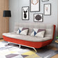 74.80" L √ó 33.46" W √ó 35.43" H Biscuit Back Couch Armless Sofa with Hair Pin Legs Gray-Orange Linen Blend Clearhalo 'furn' 'furn_sofas' 'Furniture' 'furniture_sofas' 'Living Room Furniture' 'Sofa' 'sofas' 4882883