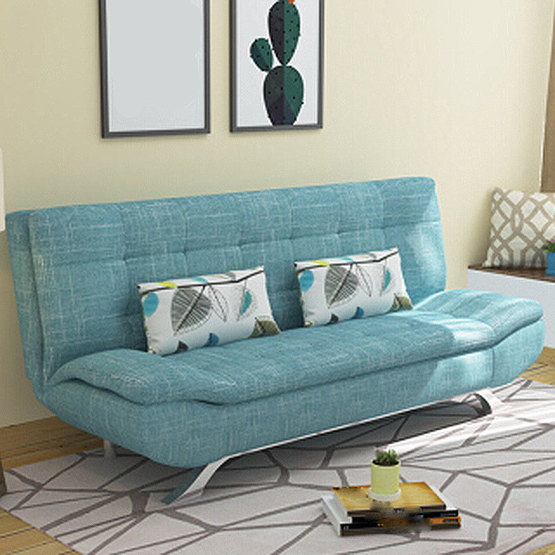 74.80" L√ó 34.65" W √ó 35.43" H Linen Slipcovered Couch Armless Sofa with Biscuit Back Aqua Clearhalo 'furn' 'furn_sofas' 'Furniture' 'furniture_sofas' 'Living Room Furniture' 'Sofa' 'sofas' 4882888