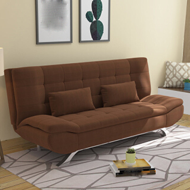 74.80" L√ó 34.65" W √ó 35.43" H Linen Slipcovered Couch Armless Sofa with Biscuit Back Brown Clearhalo 'furn' 'furn_sofas' 'Furniture' 'furniture_sofas' 'Living Room Furniture' 'Sofa' 'sofas' 4882892