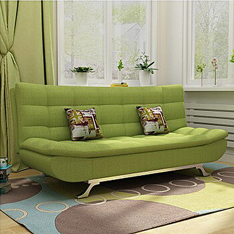74.80" L√ó 34.65" W √ó 35.43" H Linen Slipcovered Couch Armless Sofa with Biscuit Back Green Clearhalo 'furn' 'furn_sofas' 'Furniture' 'furniture_sofas' 'Living Room Furniture' 'Sofa' 'sofas' 4882903