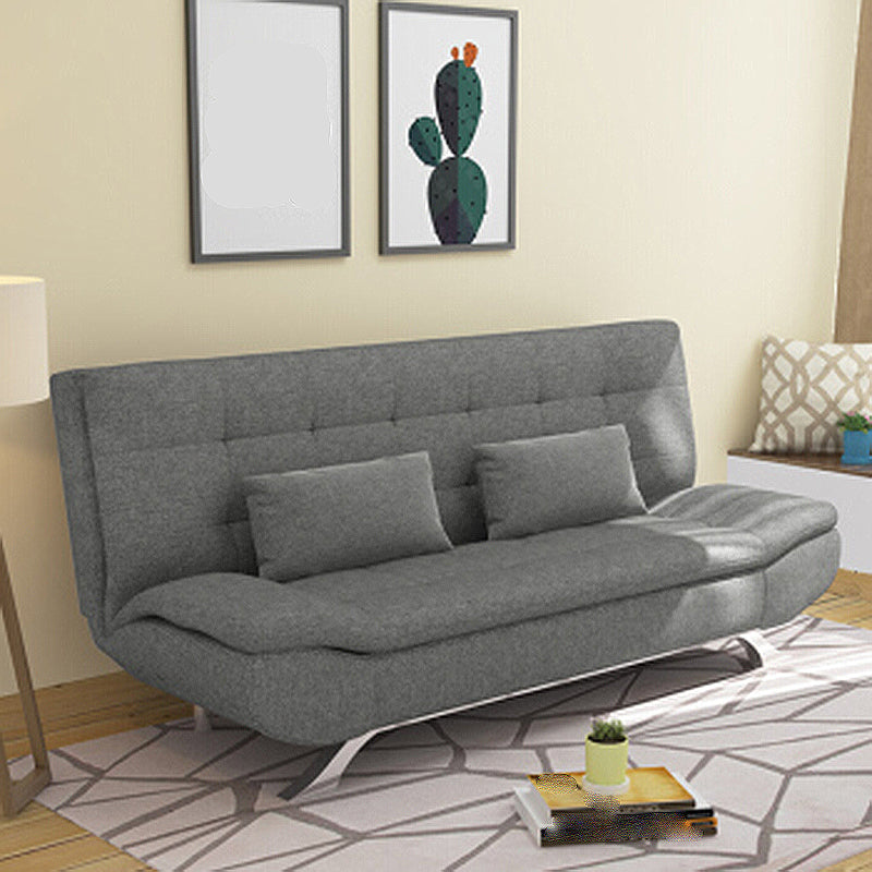 74.80" L√ó 34.65" W √ó 35.43" H Linen Slipcovered Couch Armless Sofa with Biscuit Back Dark Gray Clearhalo 'furn' 'furn_sofas' 'Furniture' 'furniture_sofas' 'Living Room Furniture' 'Sofa' 'sofas' 4882906