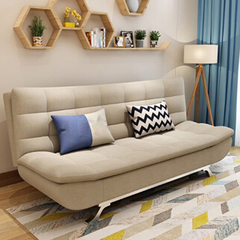 74.80" L√ó 34.65" W √ó 35.43" H Linen Slipcovered Couch Armless Sofa with Biscuit Back Light Coffee Clearhalo 'furn' 'furn_sofas' 'Furniture' 'furniture_sofas' 'Living Room Furniture' 'Sofa' 'sofas' 4882908