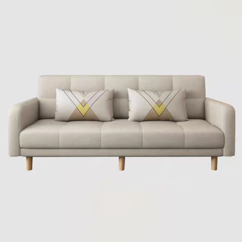 Modern Linen Tufted Sofa Bed 31"H Convertible Sofa with Square Arm Clearhalo 'furn' 'furn_sofas' 'Furniture' 'furniture_sofas' 'Living Room Furniture' 'Sofa' 'sofas' 4882925