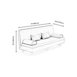 Modern Cotton-Blend/Faux Leather Convertible Sofa 33"H Armless Sofa for Living Room Clearhalo 'furn' 'furn_sofas' 'Furniture' 'furniture_sofas' 'Living Room Furniture' 'Sofa' 'sofas' 4882972