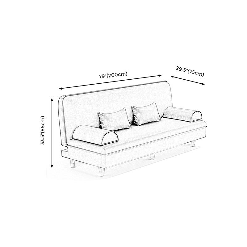 Modern Cotton-Blend/Faux Leather Convertible Sofa 33"H Armless Sofa for Living Room Clearhalo 'furn' 'furn_sofas' 'Furniture' 'furniture_sofas' 'Living Room Furniture' 'Sofa' 'sofas' 4882973