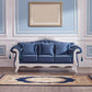 Traditional Tufted Rolled Arm Settee Slipcovered Sofa for Three People Blue-White Clearhalo 'furn' 'furn_sofas' 'Furniture' 'furniture_sofas' 'Living Room Furniture' 'Sofa' 'sofas' 4882976