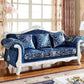 Traditional Tufted Rolled Arm Settee Slipcovered Sofa for Three People Royal Blue-White Clearhalo 'furn' 'furn_sofas' 'Furniture' 'furniture_sofas' 'Living Room Furniture' 'Sofa' 'sofas' 4882981