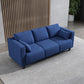 Modern Faux Leather/Linen Sofa Square Arm Couch for Living Room Dark Blue Clearhalo 'furn' 'furn_sofas' 'Furniture' 'furniture_sofas' 'Living Room Furniture' 'Sofa' 'sofas' 4883023